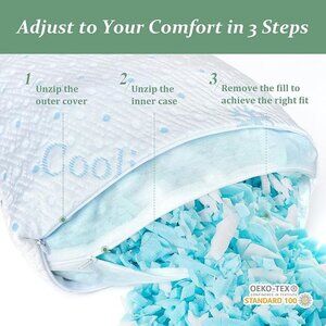 New Dreamwood Cooling X-Long Body Pillow w/Allergy Pillowcase. 20x54"